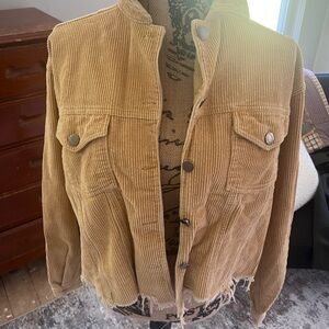 Distressed Tan Corduroy POL Jacket
